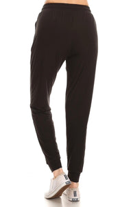 Black Buttery Soft Solid Basic Joggers