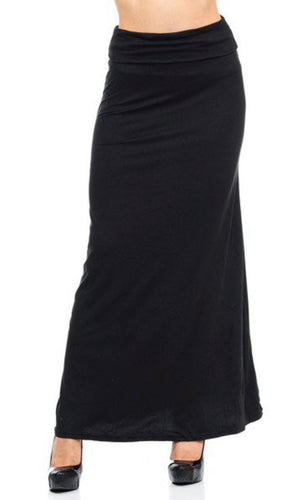 Buttery Soft Solid Black Maxi Skirt
