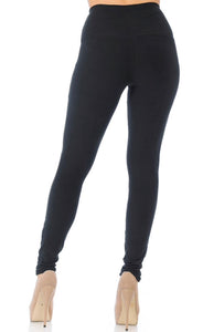 Black Buttery Soft High Waisted Basic Solid Leggings