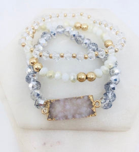 Druzy Bracelet Set