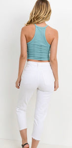 U-Neck Sleeveless Crop Top