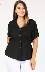 Button Down Peplum Blouse