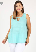 Load image into Gallery viewer, Slub-Knit Tank Top With Keyhole Detail