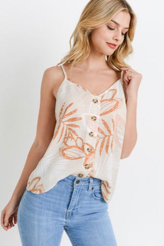 Taupe/Blush V-Neck Top