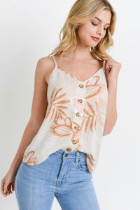 Taupe/Blush V-Neck Top