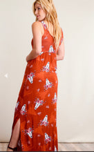 Load image into Gallery viewer, Rust Floral Bullhead Maxi Dress