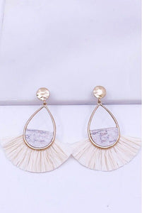 Ivory & Gold Fan Earrings