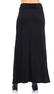 Buttery Soft Solid Black Maxi Skirt