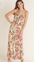 Load image into Gallery viewer, Strapless Floral Print Maxi Dress