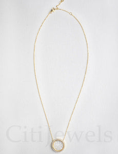 CZ Glass Necklace with Floating Crystals