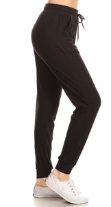 Black Buttery Soft Solid Basic Joggers