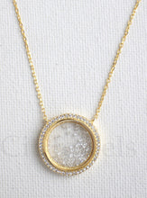 Load image into Gallery viewer, CZ Glass Necklace with Floating Crystals