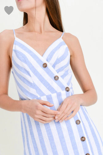 Linen-Blend, V-Neckline Dress