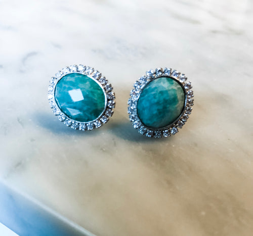 Sterling Silver Amazonite  Earrings
