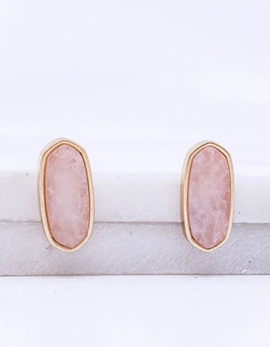 Semi Precious Stone Post Earrings