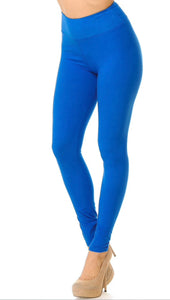 Blue Buttery Soft High Waisted Basic Solid Leggings