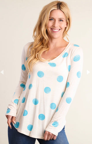 Blue Polkadot Lightweight Blouse